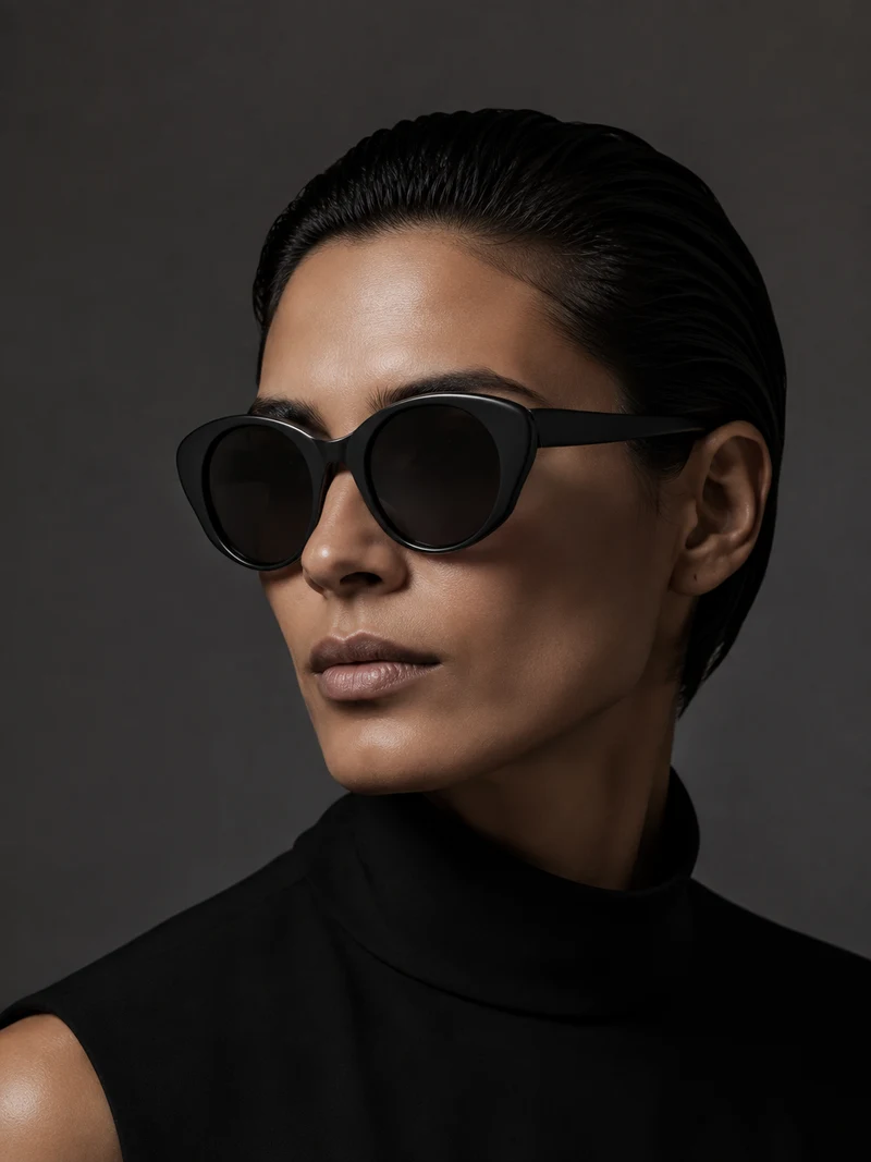 Illustrative campaign portrait exploring eyewear as personal expression